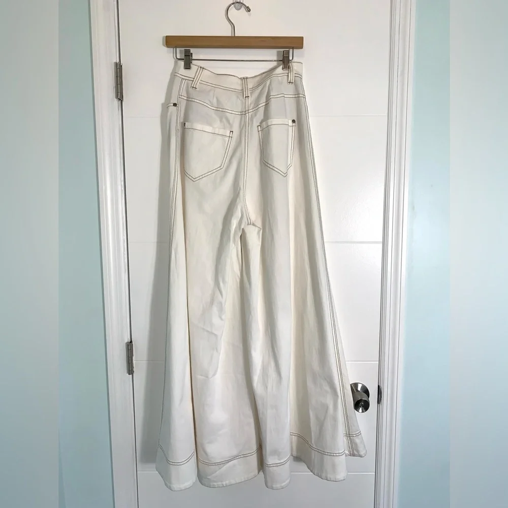 Brunello Cucinelli Womens Pants Wide Leg palazzo Jeans Culottes size 26 - Picture 12 of 14